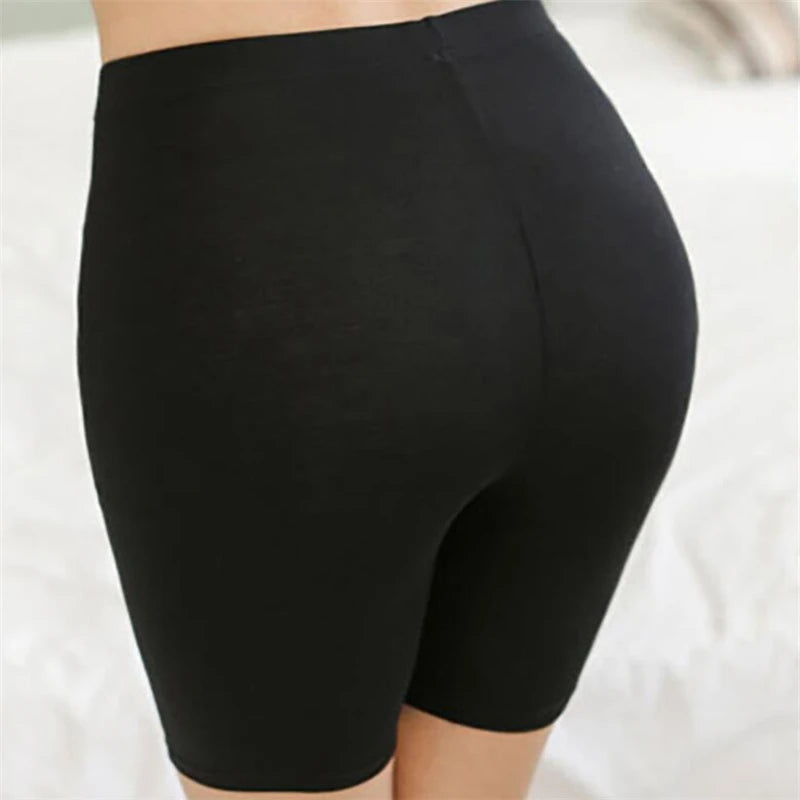 Women Elastic Shorts Casual High Waist Tight Fitness Slim Skinny Bottoms Summer Solid Sexy White Black Cycling Shorts Sweatpants