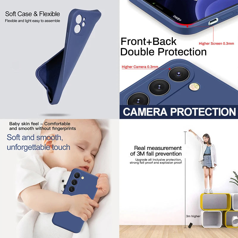 S23 S22 Ultra Plus Case  Liquid Silicone Phone Case For Samsung Galaxy S23 S 23 S22 Ultra Plus S23Plus S23Ultra Soft Cover
