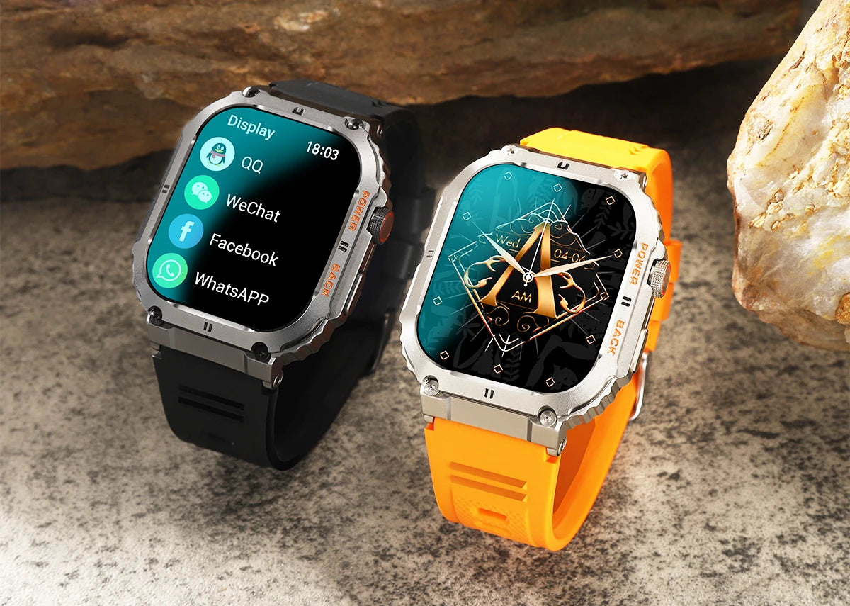 LIGE Outdoor Sports Fitness Smartwatch For Men 1.96 Inch Screen Bluetooth Calling Waterproof Watches Blood Oxygen Reloj Hombre
