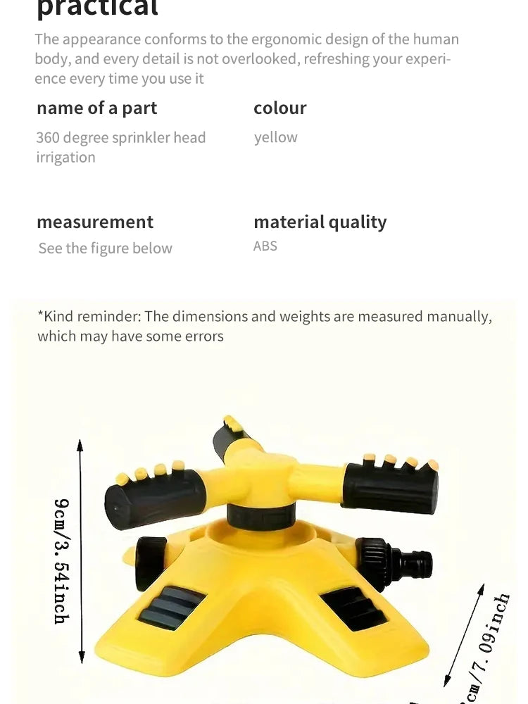360 Degree Automatic Rotating Sprinkler Head For Nursery Irrigation, Rotating Three-way Sprinkler Series Sprinkler