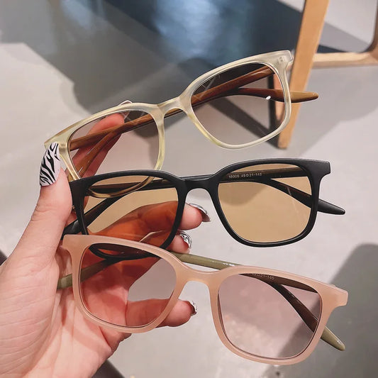 Women Trend Two-tone Sunglasses New Personality Square Frame Sunglasses Retro Yellow Men Fashion Frosted Small Frame Glasses
