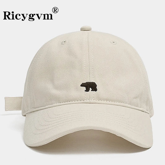 Polar Bear Embroidery Baseball Cap For Men Women Cotton Adjustable Snapback Bonnet Fashion Casual Sun Visors Unisex Peaked Hat
