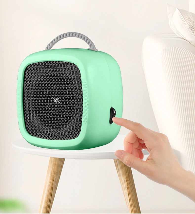 Mini Portable Electric Space Heater 500W Powerful Home Office Desktop Warm Air Heater Warmer Fan Household Silent For Winter