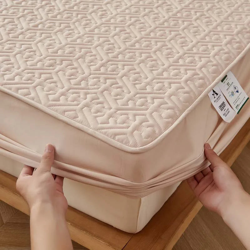 Pure Cotton Soft Quilted Mattress Cover Anti-bacterial King Size Customized Bed Pad Protector Cover Not Included Pillowcase