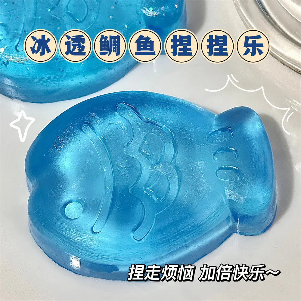 NEW Fidget Toy Mini Squishy Toys Mochi Ice Block Stress Ball Toy Kawaii Transparent Cube cat paw fish Stress Relief Squeeze Toy