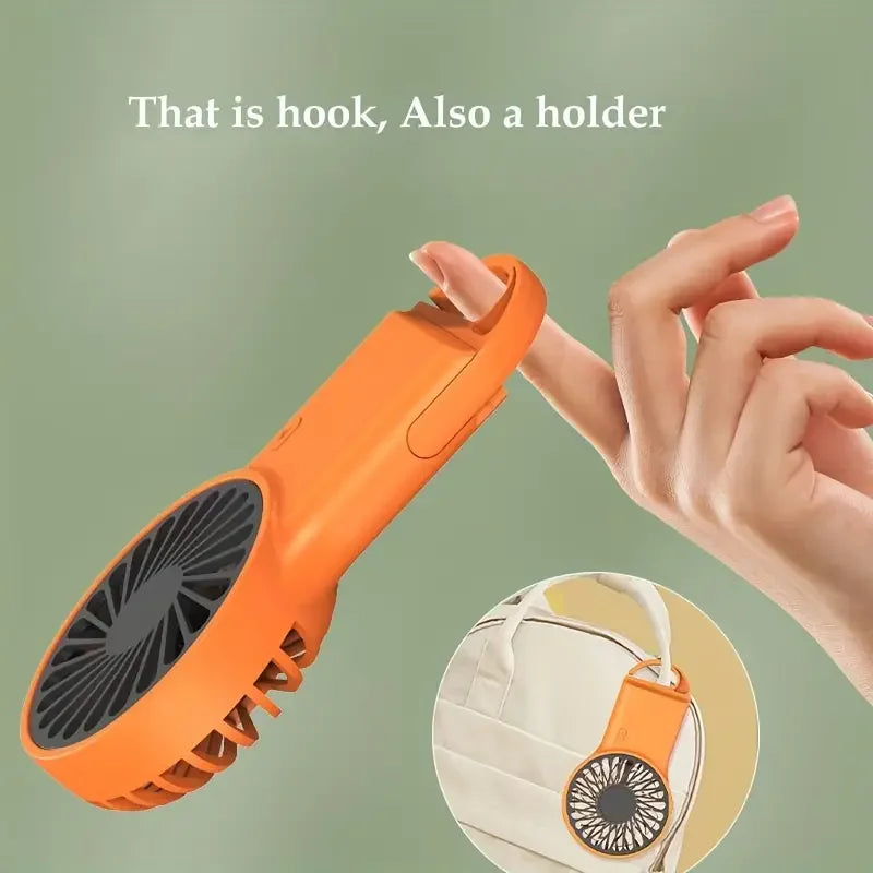 Portable Mini Fan With Carabiner,USB Rechargeable Silent Foldable Table Fan, Handheld Pocket Fan For Home Office Travel
