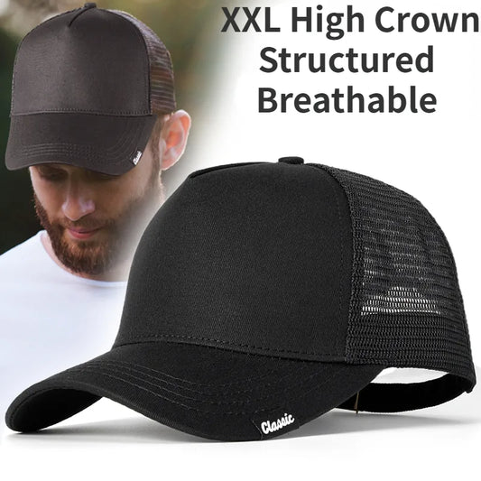 Big Head High Baseball Cap for Men Women Back Mesh Summer Breathable Sun Hat Light Weight  Trucker Sports Golf Hat Outdoor Hats