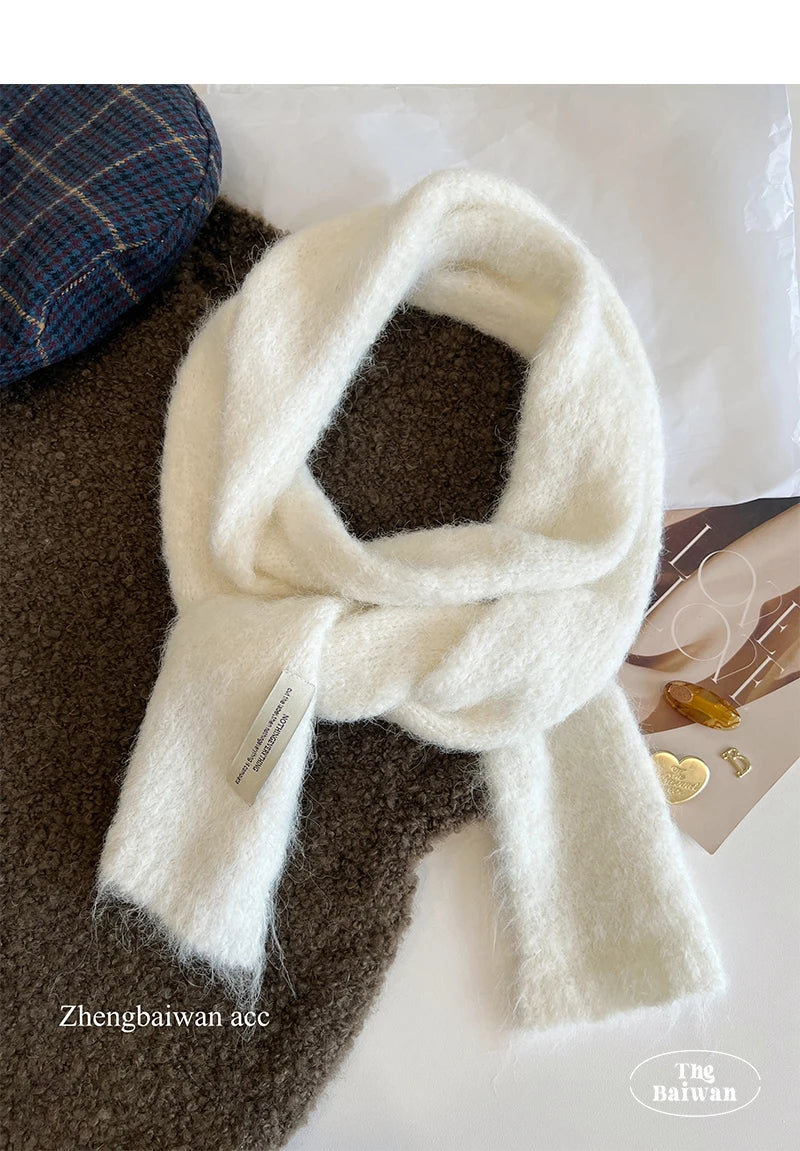 Korean Designer New Y2k Thin Scarf Women's Autumn Winter Long Soft Sticky Scarf Narrow Edition Decoration Small Scarf Versatile