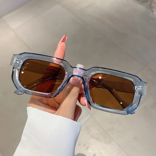 Popular Vintage Sunglasses Women Men Square Sun Glasses Punk Polygon Eye Glasses Goggle for Male Female Rectangle Sunglasses ﻿