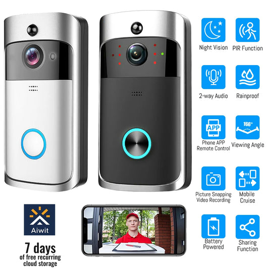 Smart WiFi Video Doorbell IP65 Waterproof Home Doorbell Phone Ring Intercom 6x850 Night Vision Lamps Infrared Security Alarm