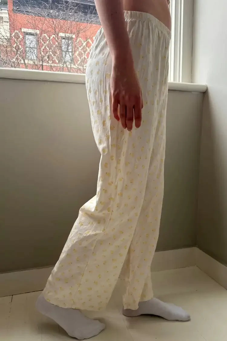 Women Little Ducks Cute Pajama Pants 2024 Fashion Summer Elastic High Waist Cotton Straight Pant Baby Girls Home Trousers Y2k