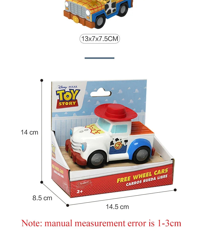 Disney Toy Story Buzz Lightyear Woody Jessie Rex Alien Cartoon Model Inertial Pull-back Free Wheel Car Toys Collection Kids Gift