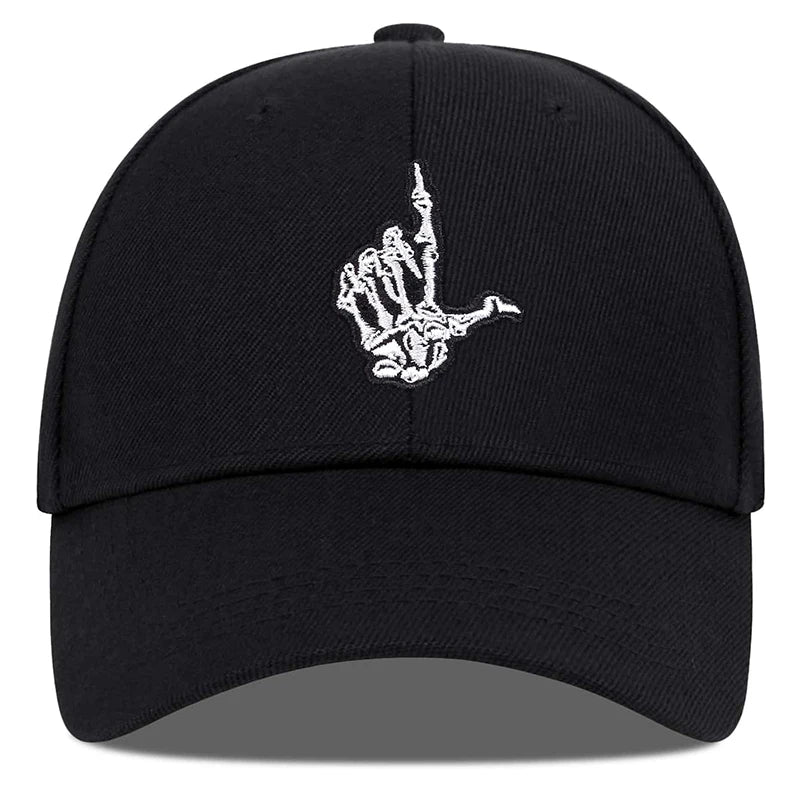 Unisex Skeleton Fingers Embroidery Baseball Caps Spring Autumn Outdoor Adjustable Casual Hats Sunscreen Hat