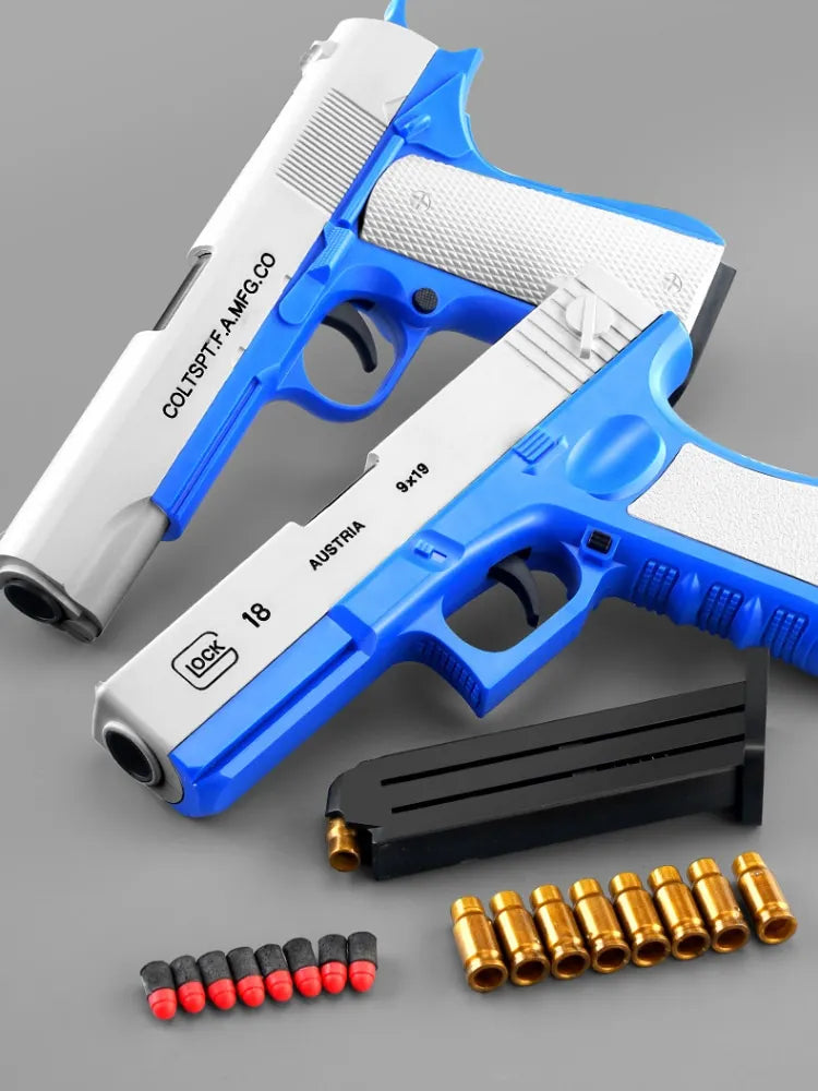 Upgrade Shell Throwing Toys Gun Ejection G17 Handgun Soft Darts Bullets Airsoft Pistol For Boys Outdoor Sports Shooting Gift