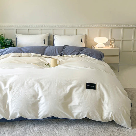 White Bedding Comforter Set with Pillowcase bed sheet Single Full Size Bed Linen Duvet Cover Set Queen/King Double Single Bed