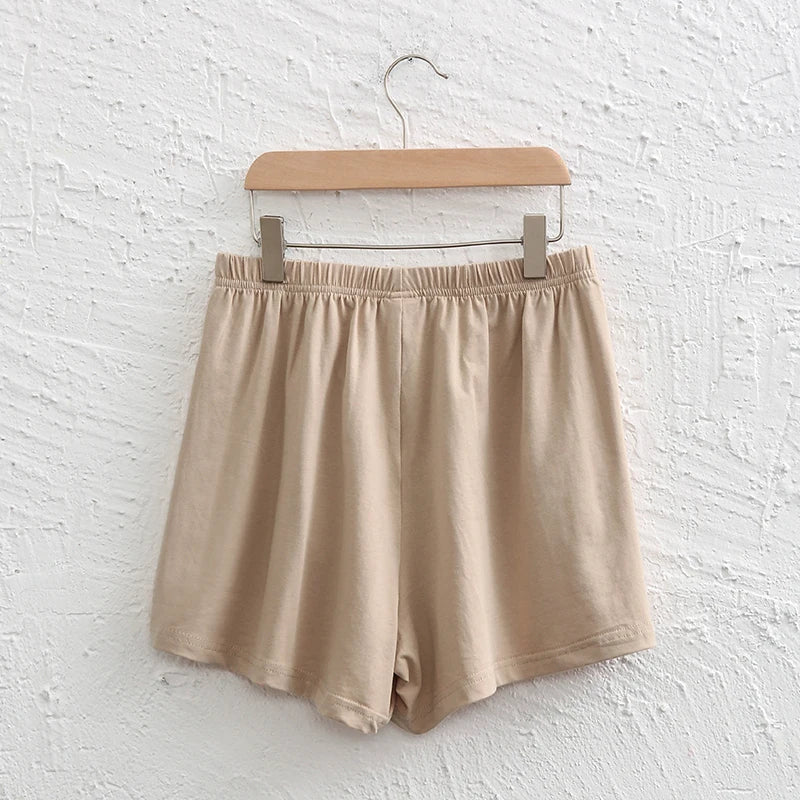 Casual Loose 95% Cotton Shorts Knitted Women High-wasit Soft Streetwear Sport Running Basic Summer Short With Pockect Mujer