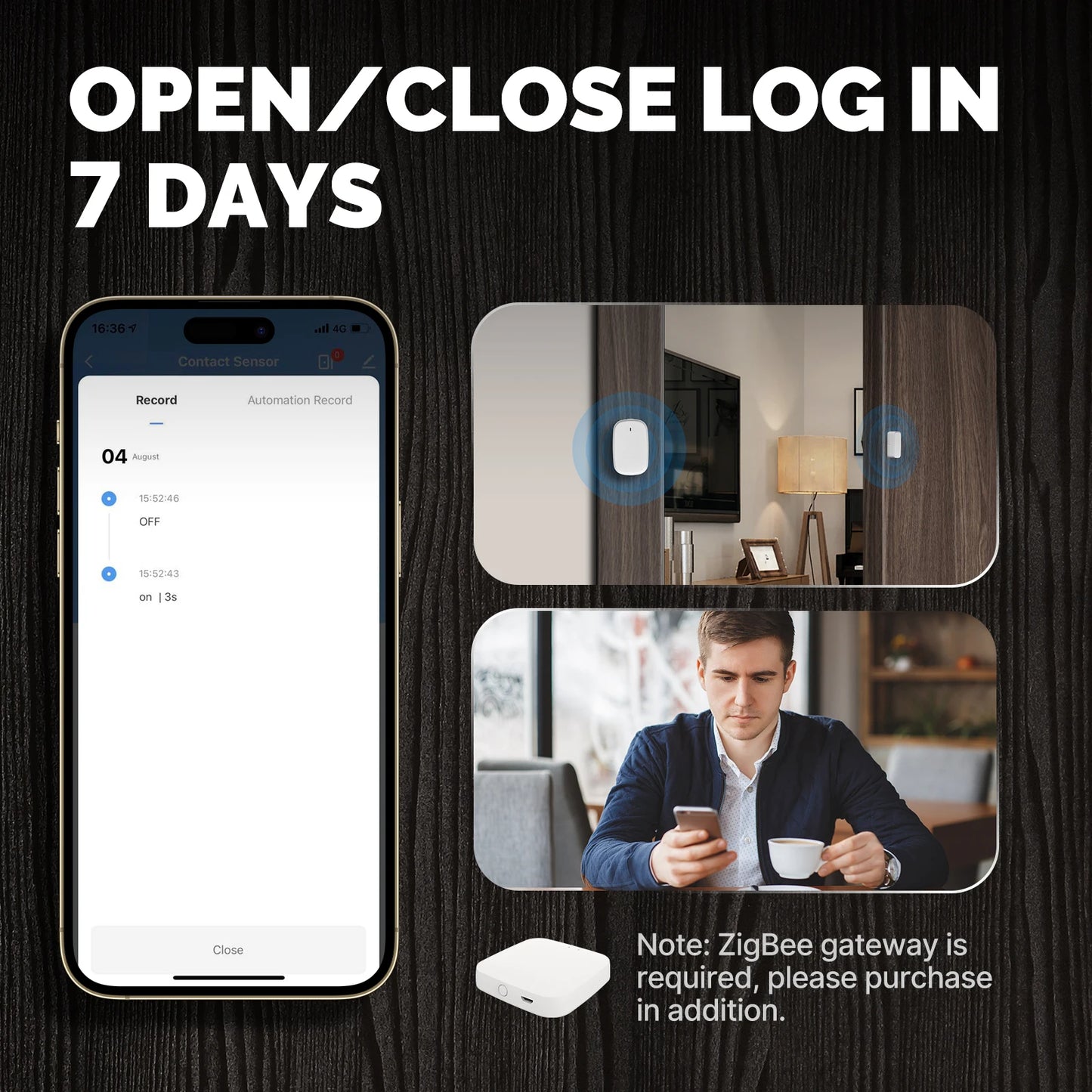 MOES Tuya ZigBee Smart Window Door Gate Sensor Detector Smart Home Security Alarm System Smart Life Tuya App Remote Control