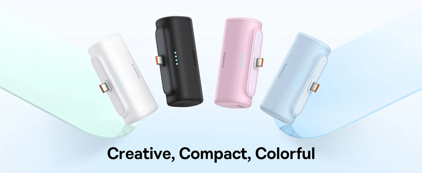 Baseus Mini Power Bank 20W 5000mAh Type C Fast Charging External Battery PowerBank for iPhone 15 Pro Max Samsung Xiaomi