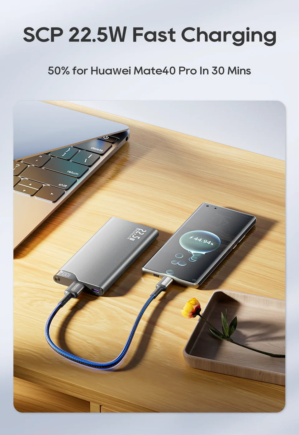 KUULAA 22.5W Power Bank 10000mAh Portable Charger PowerBank Fast Charging External Battery For iPhone 16 15 14 batterie externe