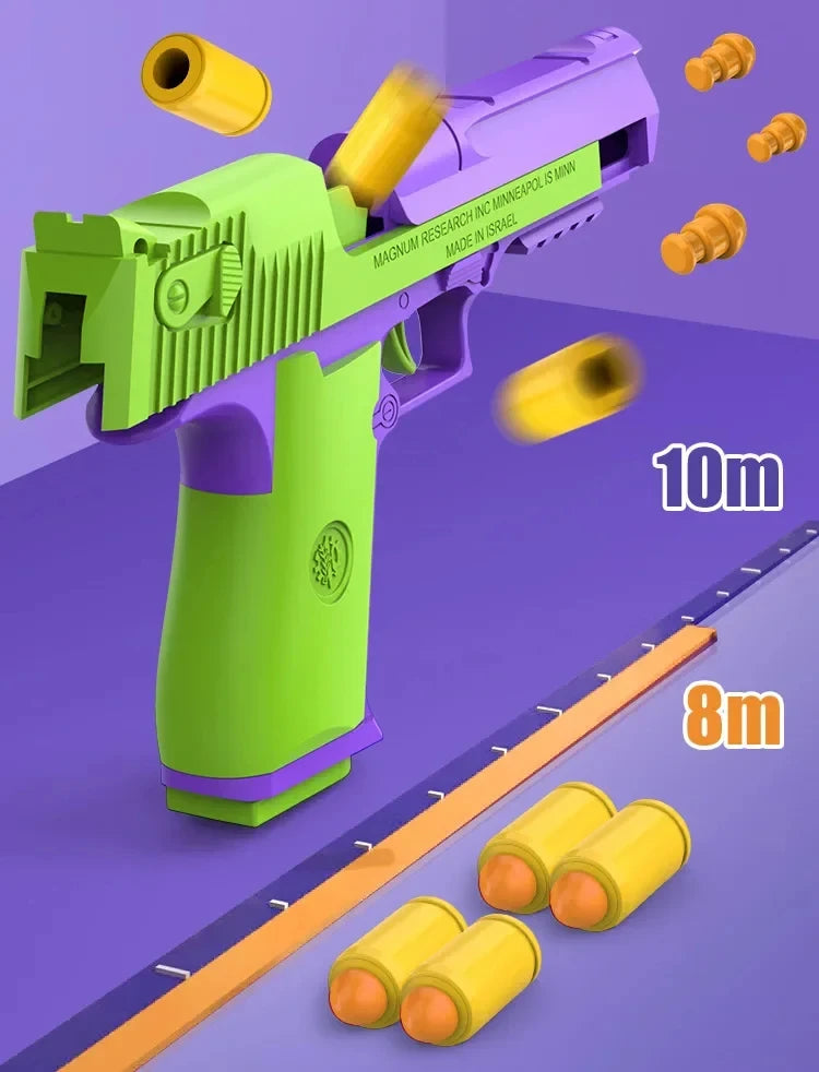 New Selling Carrot Gun 1911 Hand Grab toys Air-Hung Colt Model Decompression  Continuous Throwing Shell Children Toy