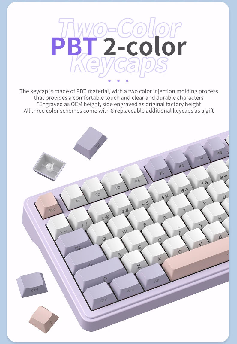 ATTACK SHARK X85 Bluetooth mechanical keyboard, 2.4G tri-mode, RGB Effects,TFT screen, metal knobs,full-key hot-swap, win&mac
