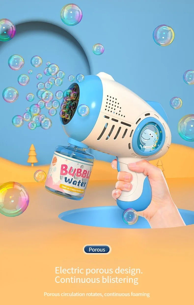 69Holes Rocket Bubble Gun ，Automatic Bubbles Machine Gun Launcher Shape Blower Soap Toys For Kid Bubble Machine Party Supplies