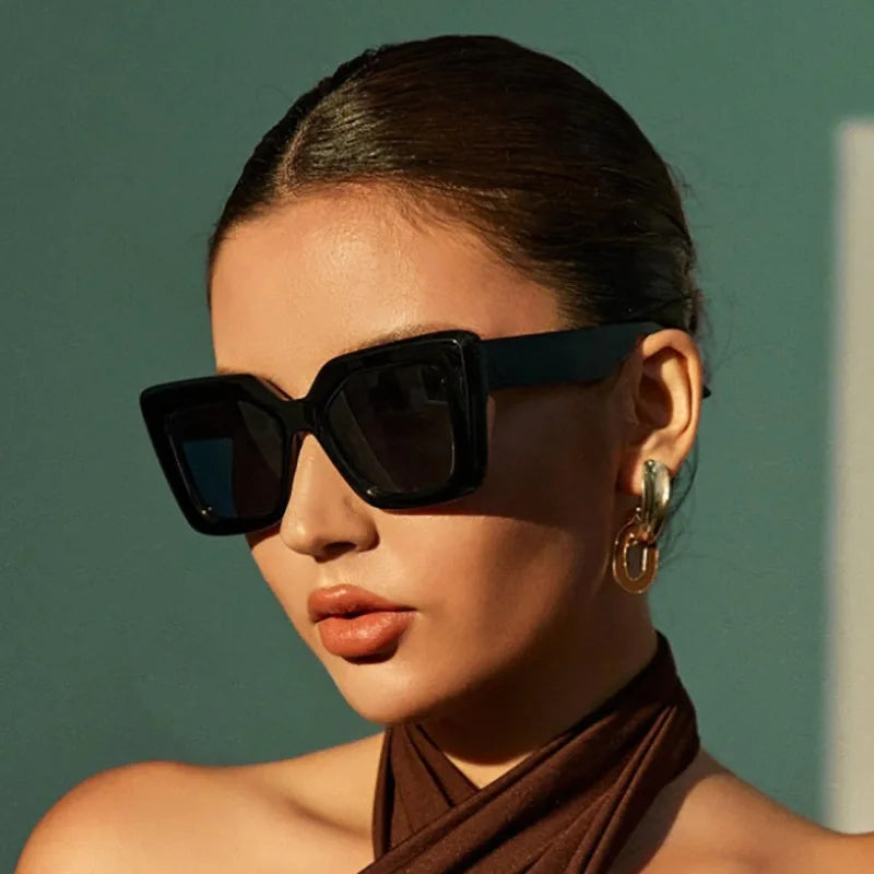 New Vintage Sunglasses Women Men Square Big Frame Sun Glasses Female Brand Designer Retro Shades Fashion Cat Eye Oculos De Sol ﻿
