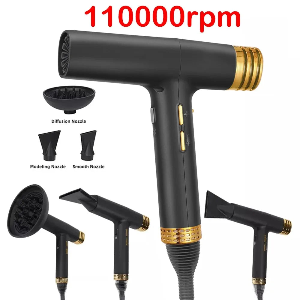 110000rpm Professional Hair Dryer Negative Ion Blow Dryer High Speed Blower Appliance Hair Care Styling Tools Salon/Barber