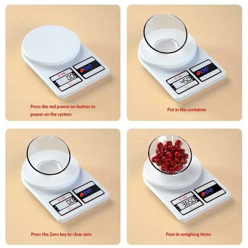 Digital Kitchen Scale 10kg/1g Precise Food Balance Electronic Scale LCD Display Portable Digital Scales Kitchen Accessories