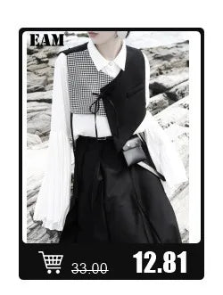 [EAM] Women Navy Blue Striped Irregular Elegant Blazer New Lapel Long Sleeve Jacket Fashion Tide Spring Autumn 2024 1DH5930