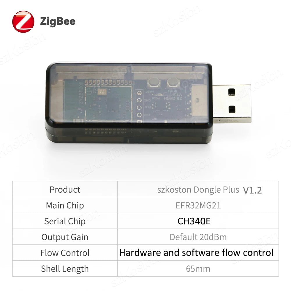Zigbee 3.0 USB Dongle Plus EFR32MG21 Universal Open Source Zigbee Gateway Works with Home Assistant openHAB Zigbee2MQTT ZHA NCP