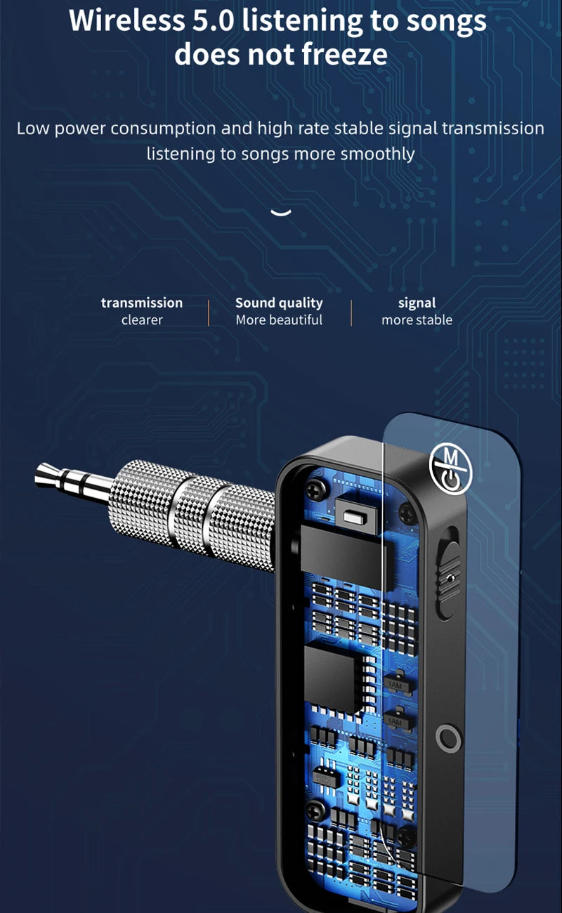 Bluetooth 5.0 Audio Receiver Transmitter Hansfree Call 3.5mm AUX Jack RCA USB Dongle Stereo Wireless Adapter For TV PC Car Kit