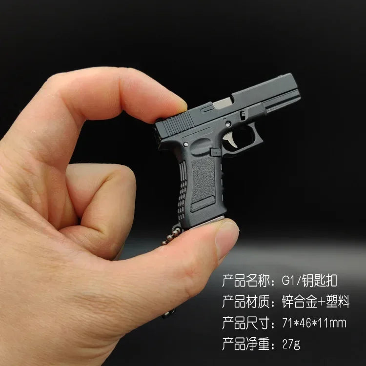 1:3 Mini Pistol Model Metal G17 Detachable DIY Semi-alloy Keychain Toy Gun Pendant Ornaments Children's Toy