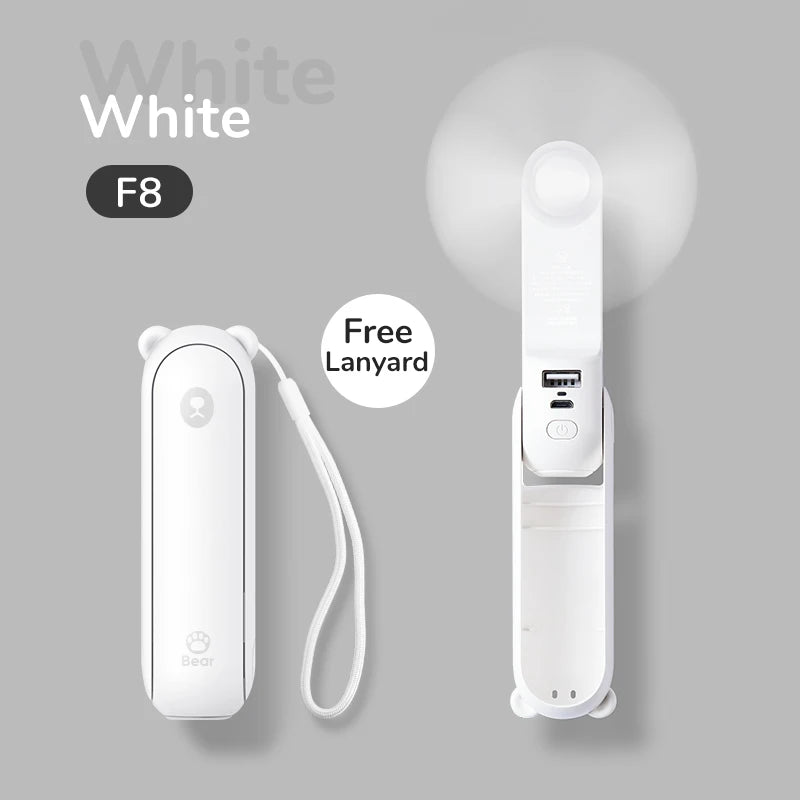 JISULIFE 3 in 1 Pocket Mini Handheld Fan,USB 4500mAh Rechargeable Portable Fan with Power Bank&Flashlight,Travel,Camping,Outdoor
