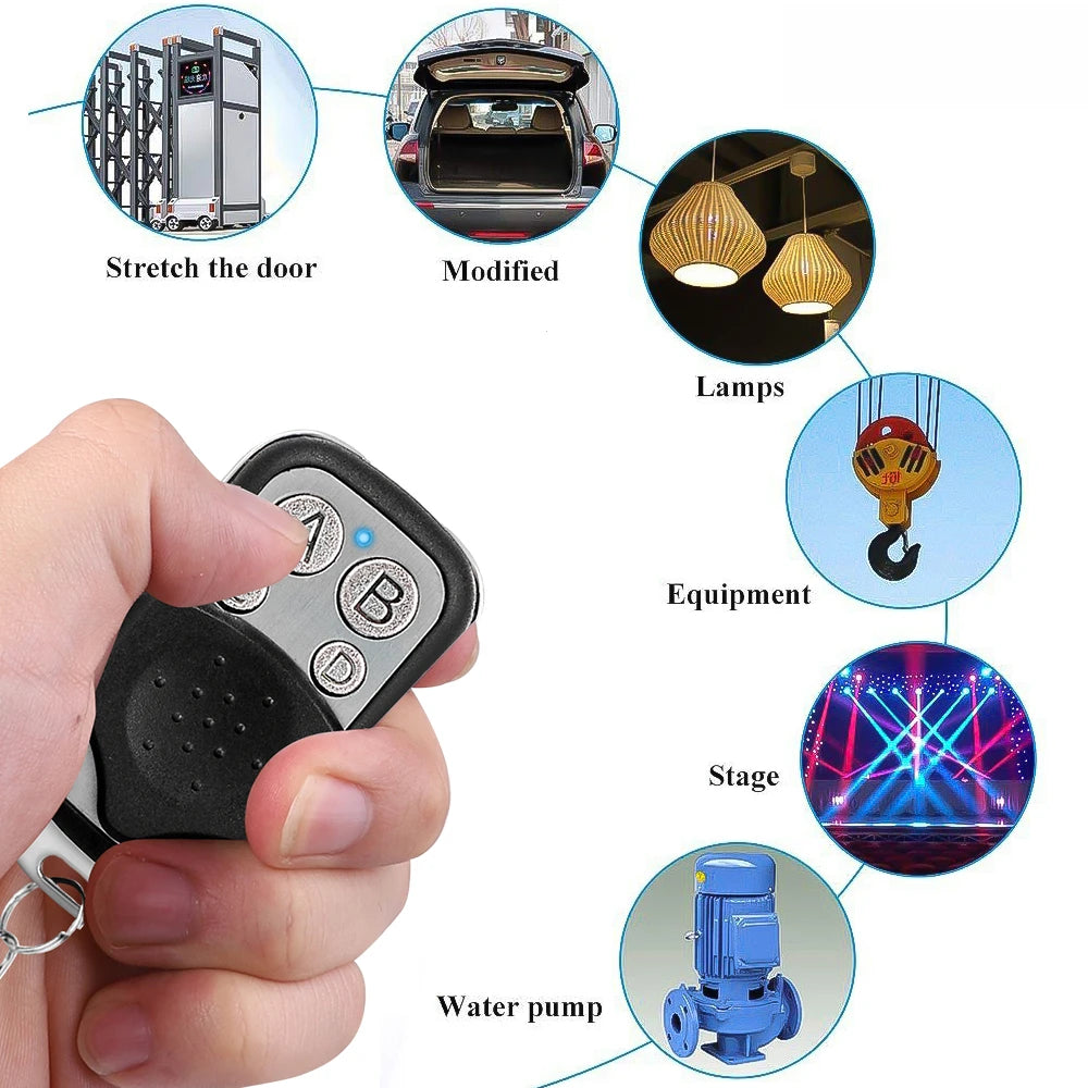 433MHz Copy Remote Control 4 Buttons Electronic Gate Control Universal Garage Door Remote Car Key Duplicator Smart Home