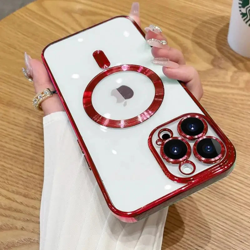 Original Luxury Plating Magsafe Magnetic Wireless Charging Case For iPhone 15 14 13 12 11 Plus Pro Max X XS XR 7 8 Cover Fundas
