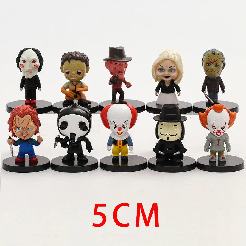 Horror Movie Character Figure Figurine Model Dolls Toys 10pcs/set