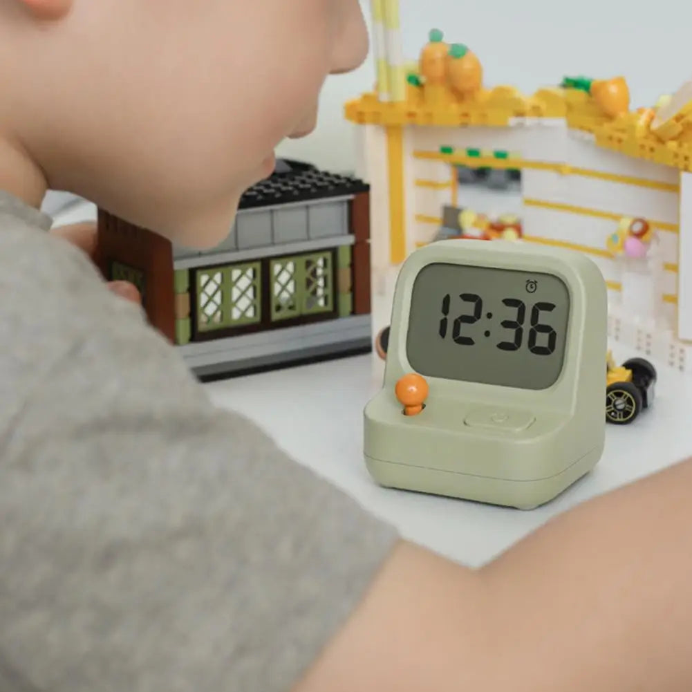 Creative Retro Mini Handheld Game Machine Alarm Clock Kids Cute Digital Clock Multi Function Coundown Snooze Desk Table Clock