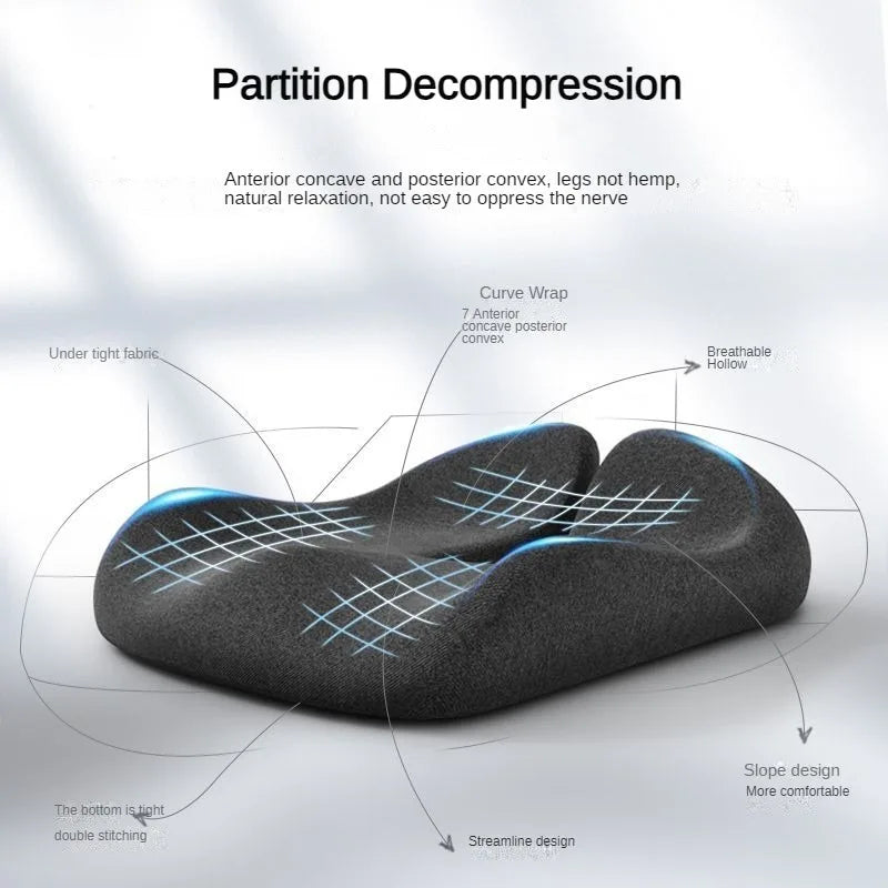 New Tailbone Sciatica Back Pain Relief Comfort Office Chair Car Seat Cushion Non-Slip Orthopedic Memory Foam Coccyx Cushion