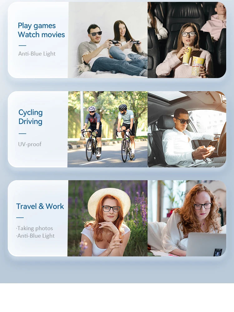 2024 G05 Smart Glasses Open Ear Music Hands-Free Calling Stereo Sound Wearable Headsets Smart Sports Anti-Blue Light Sunglasses