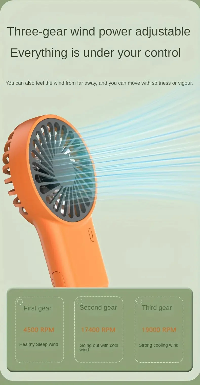 Portable Mini Fan With Carabiner,USB Rechargeable Silent Foldable Table Fan, Handheld Pocket Fan For Home Office Travel