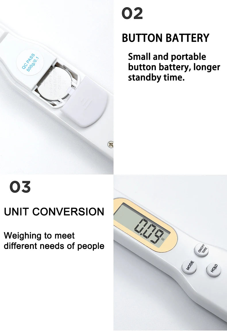 Weight Measuring Spoon LCD Digital Kitchen Scale 500g 0.1g Measuring Food Spoon Scale Mini Kitchen Tool for Milk Coffee Scale