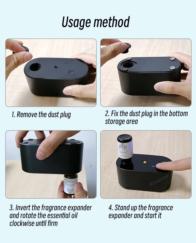 KINSCOTER Premium Portable Waterless Aroma Diffuser Compact Essential Oil Nebulizer Ideal Scent Machine for Gifting