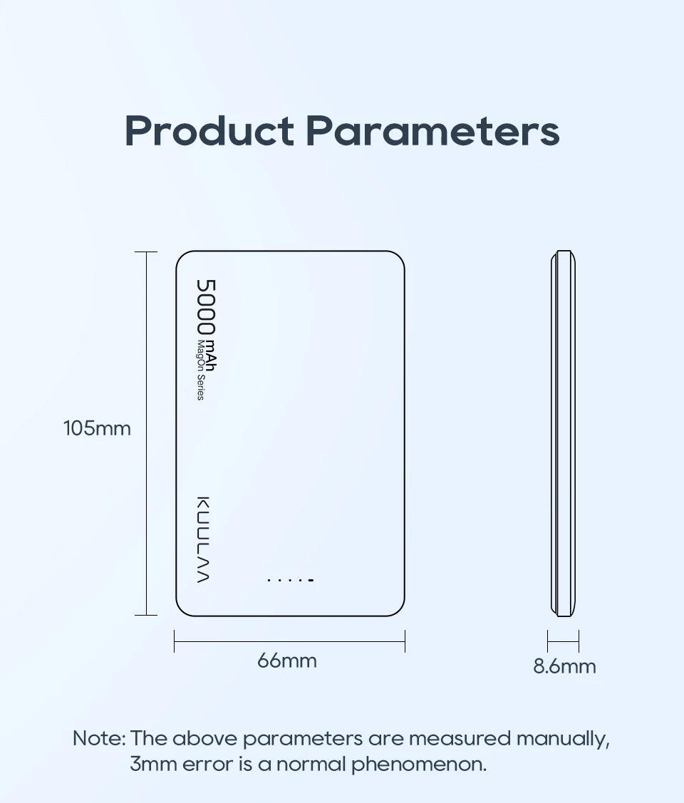 KUULAA Magsafe Power Bank 5000mAh Magnetic Wireless Phone Charger External Battery 20W Fast Charging For iPhone 15 14 PowerBank
