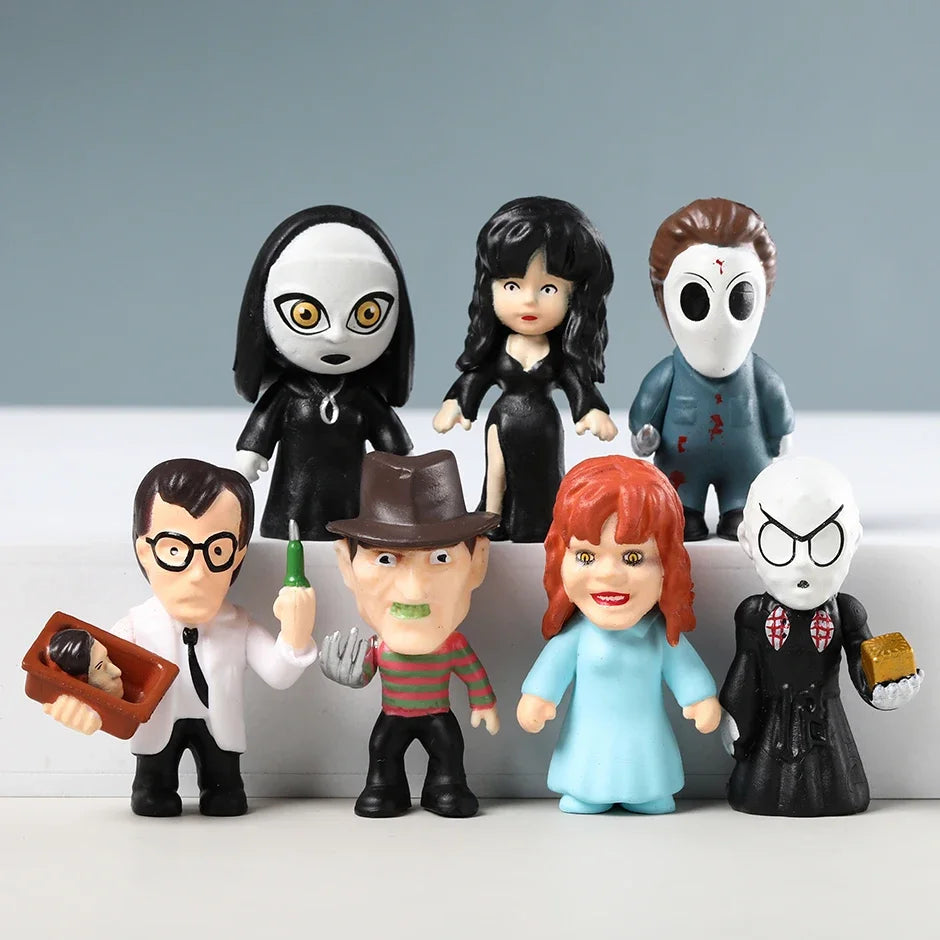24pcs/set Horror Movie Character Collectible Figures Model Toys Q Version Dolls