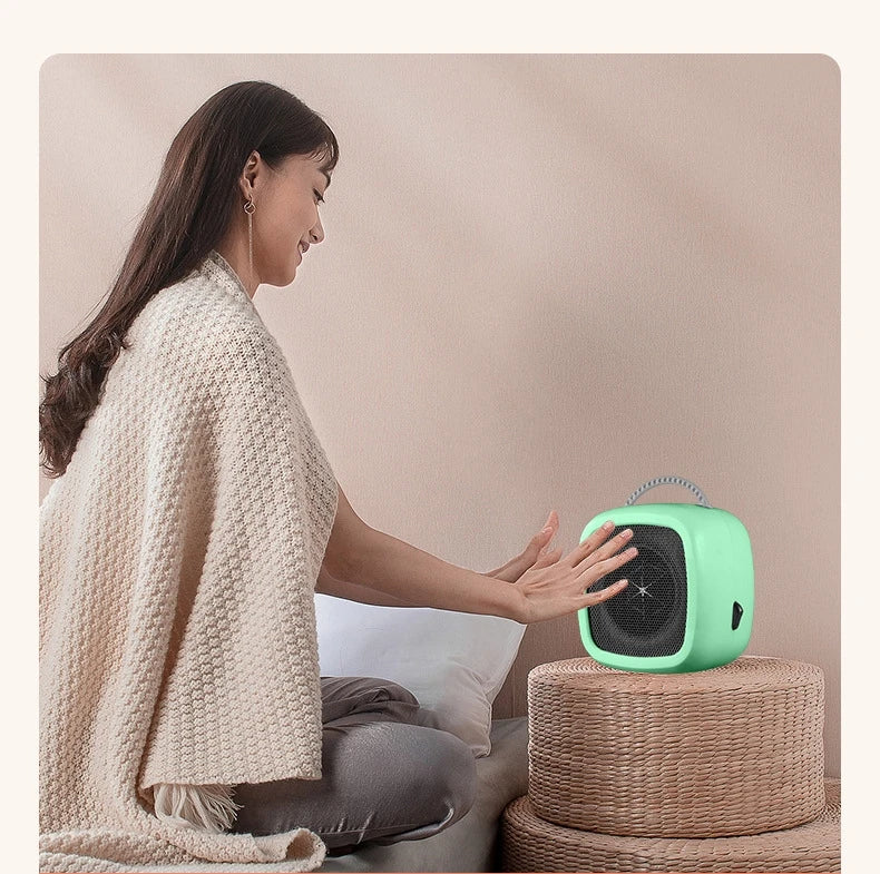 Mini Portable Electric Space Heater 500W Powerful Home Office Desktop Warm Air Heater Warmer Fan Household Silent For Winter