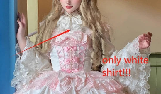 Original Design Lolita Jsk Suspender Dress Sweet Girl Women's Long Sleeve Inner Shirt Cute Princess Sling Cake Dress with Cape
