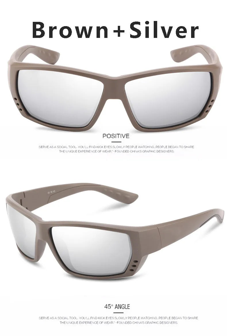 580P Tuna Alley Polarized Sunglasses Men Square Sunglasses For Men Fishing Eyewear Male Driving Sunglasses Oculos Travel Eyewear
