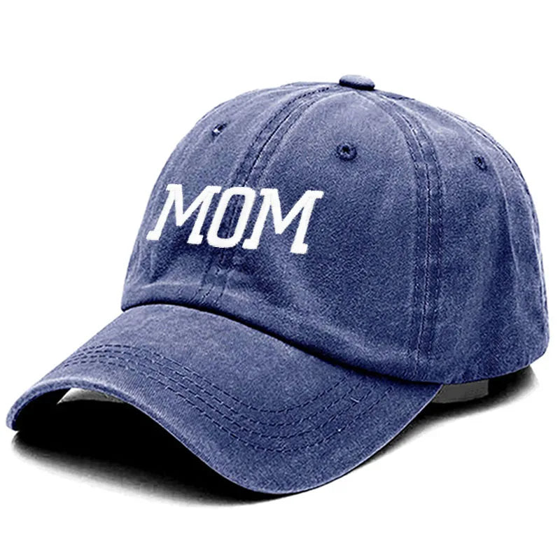 DAD MOM Embroidery Pure Cotton Baseball Cap Fashion Women Men Hat Sport Visors Snapback Cap Sun Hat Breathable Outdoor Caps