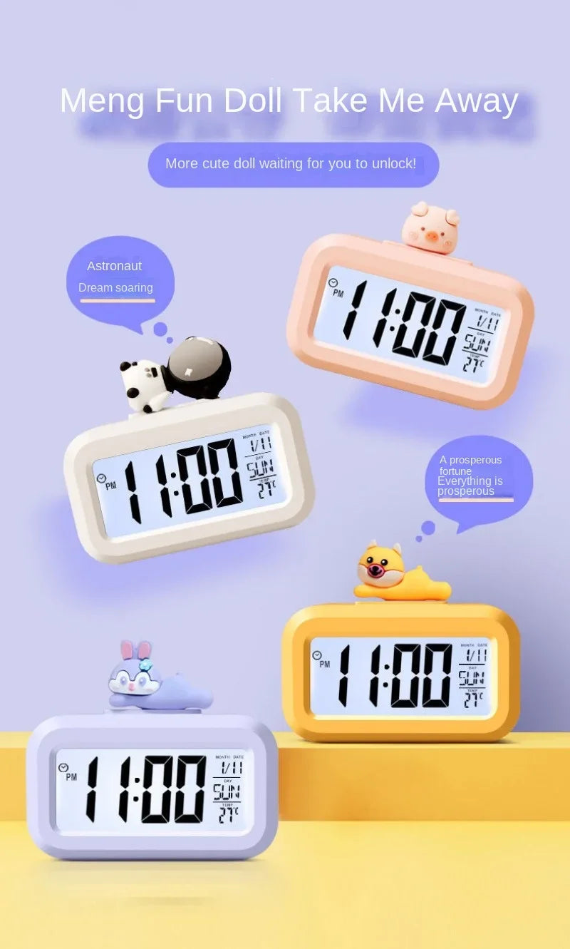 Cartoon Music Stopwatch for Studying Time Management Date Countdown Timer Digital Table Clocks Reminder Desktop Alarm Clock